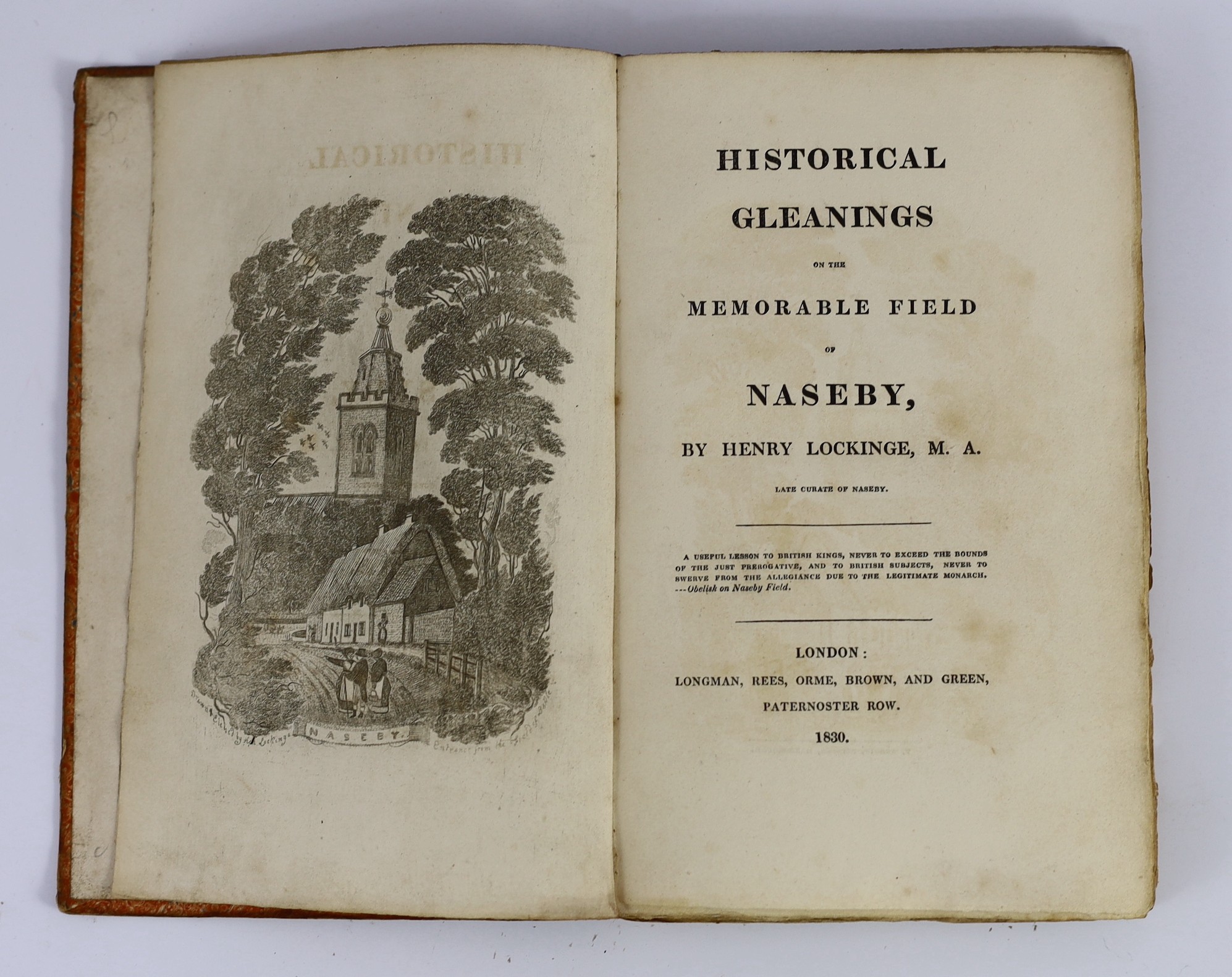 NORTHANTS: Mastin, Rev. John - The History and Antiquities of Naseby, in the County of Northampton. folded pictorial plan, subscribers list, half title; rebound calf-backed marbled boards